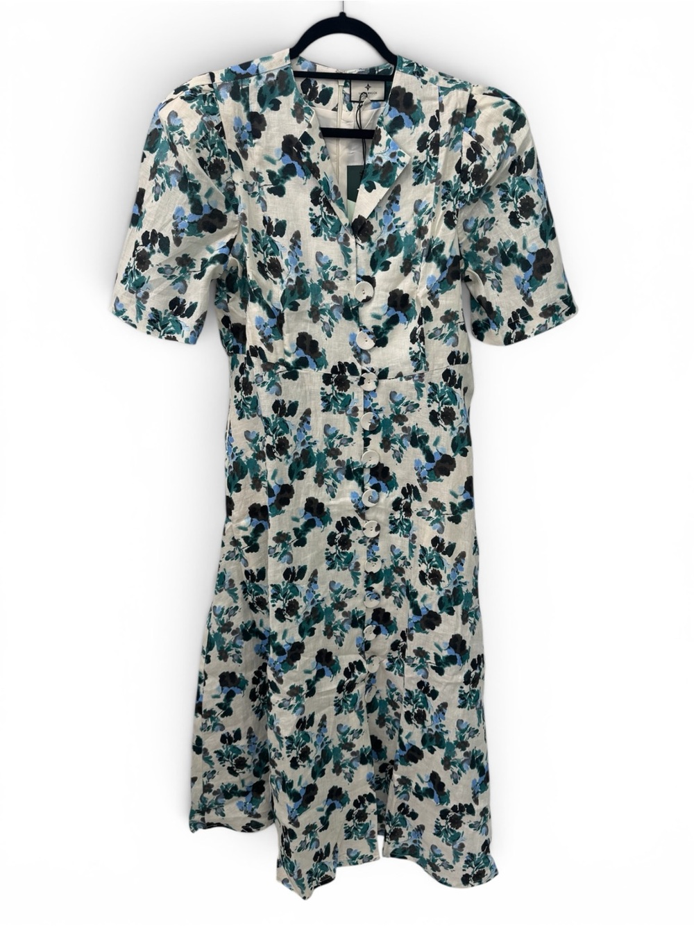 Tuckernuck “Hadley” Blue Blooms Midi dress - size Large - Picture 3 of 7